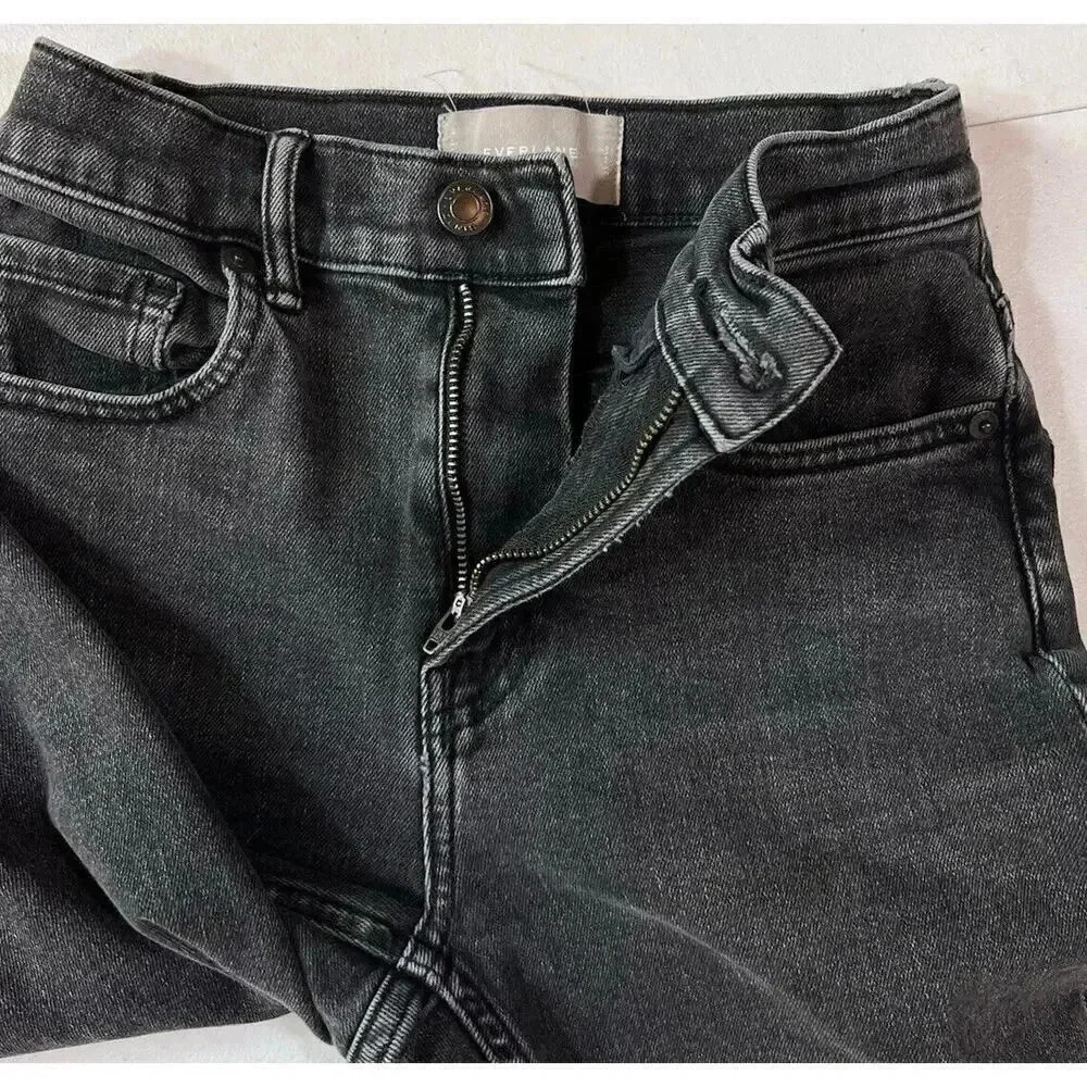 Everlane The High Rise Straight Leg Jeans Women's Size 23 Gray Wash - Picture 5 of 8
